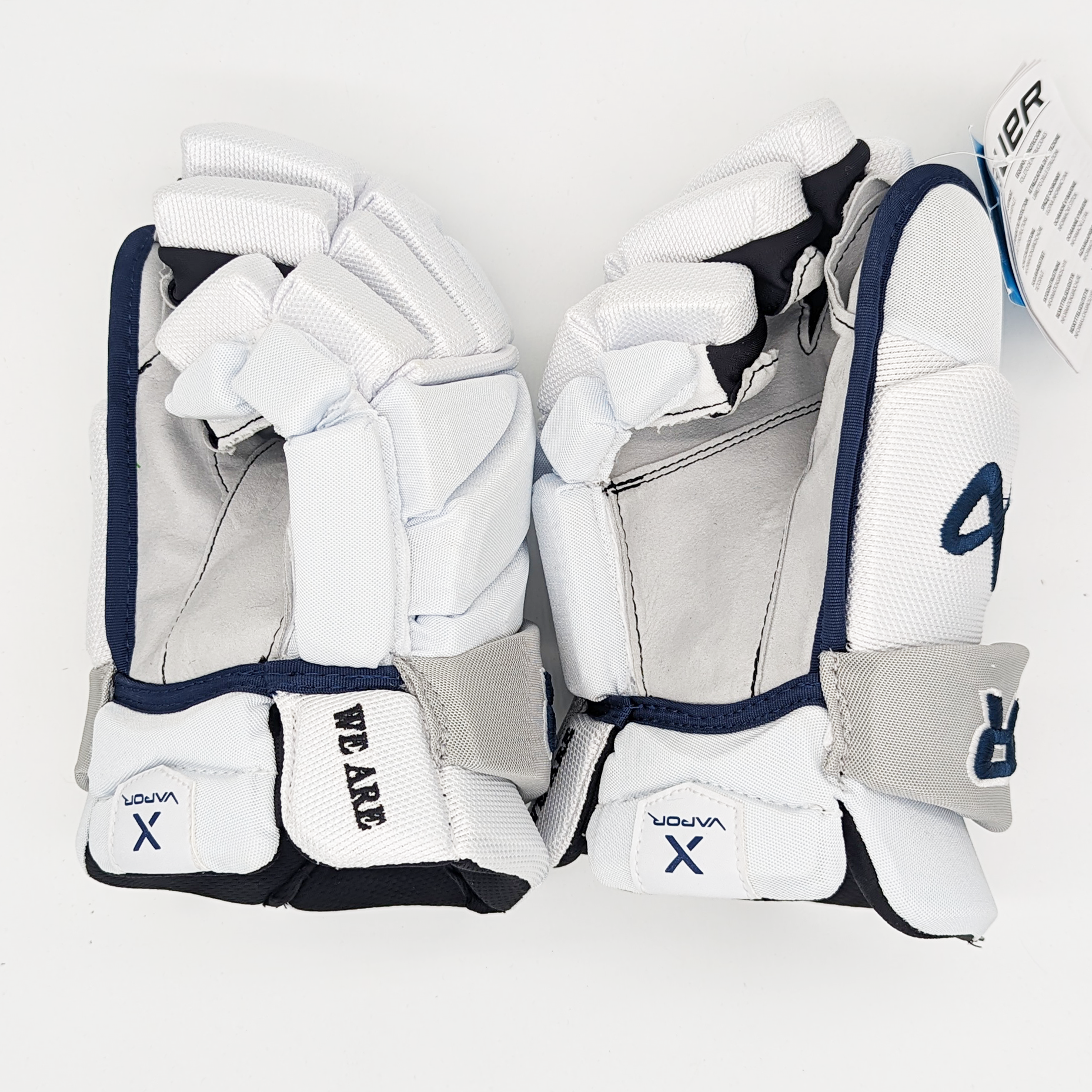 Bauer Vapor Hyperlite - Gants NCAA Pro Stock (blanc/bleu marine)